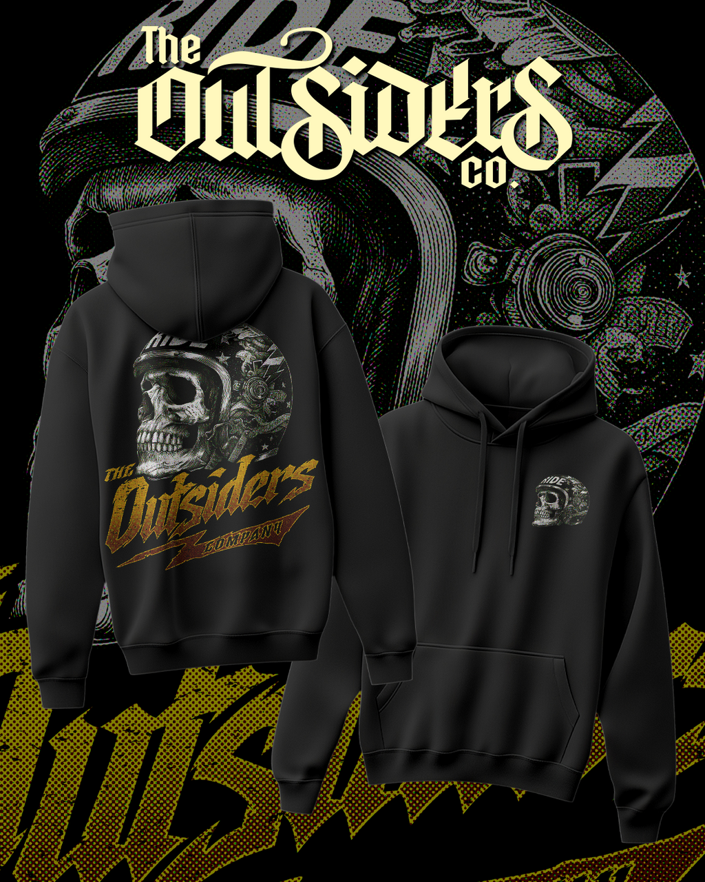 Poleron Hoodie Ride Skull